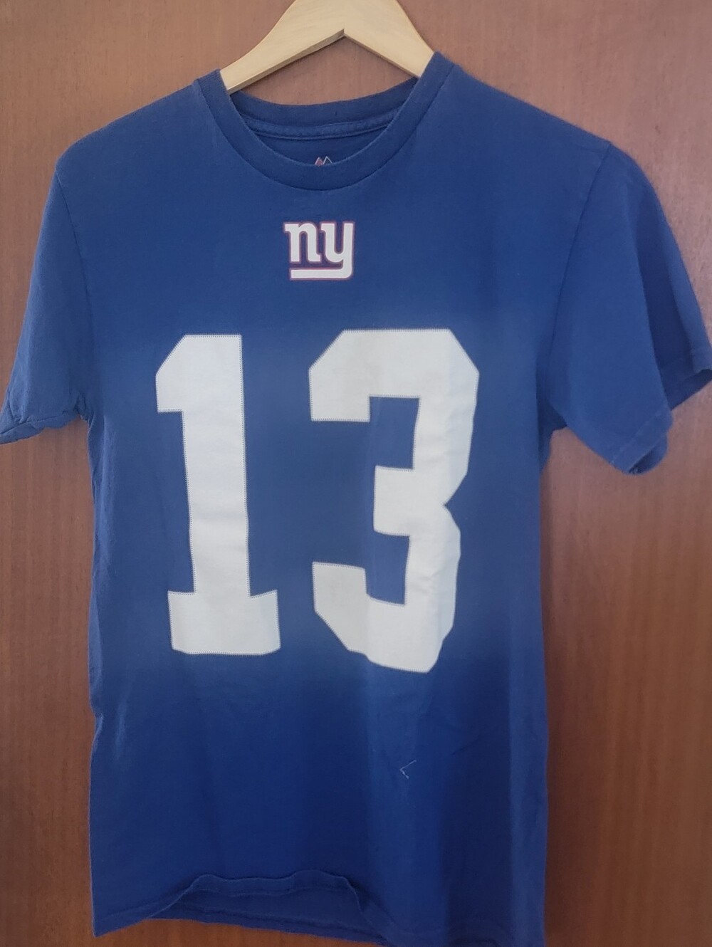 Majestic Odell Beckham Jr #13 New York Giants Blue T-Shirt Men's Sz S NFL
